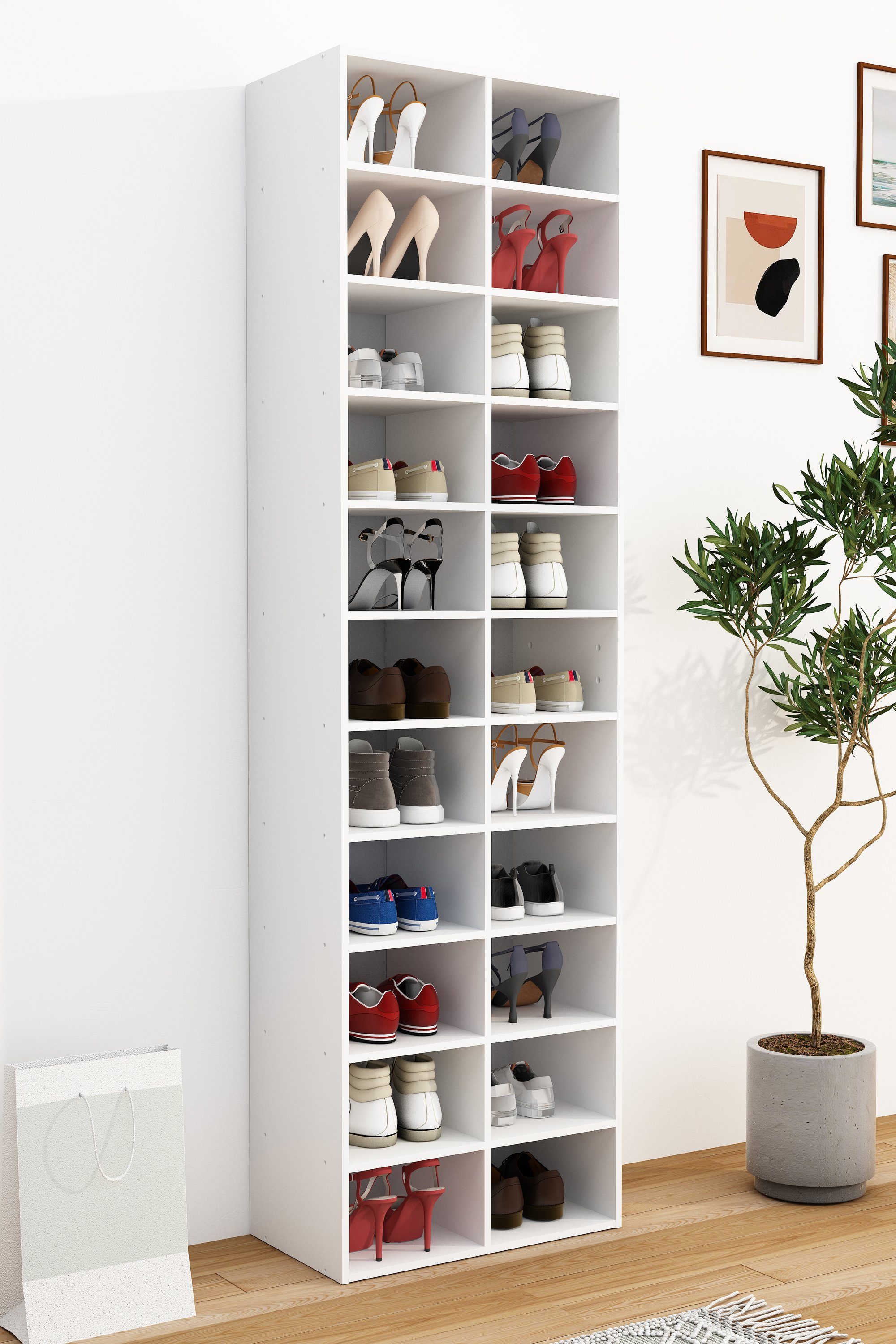 VCM Schuhregal Hinsol XL 183x52x30cm