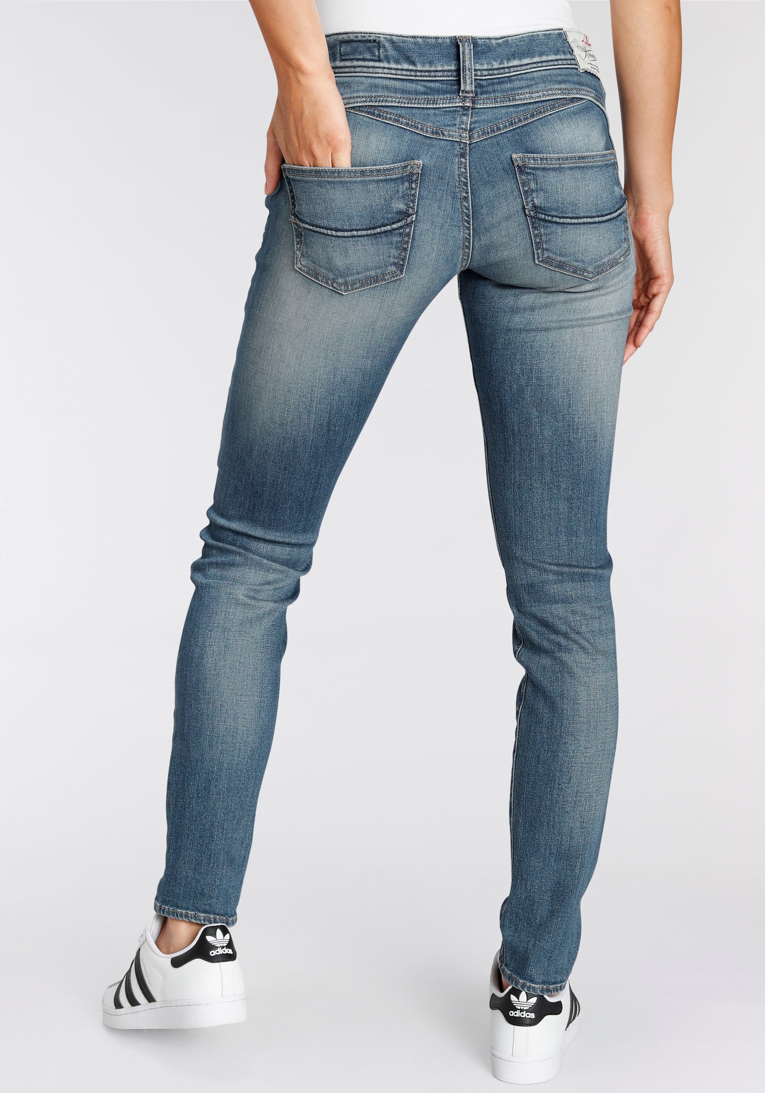 Herrlicher Slim-fit-Jeans GILA SLIM ORGANIC DENIM umweltfreundlich dank Kitotex Technology blue sea | Stretchjeans