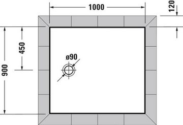 Duravit Rundduschwanne DU Duschwanne Tempano, 1000x900mm Rechte