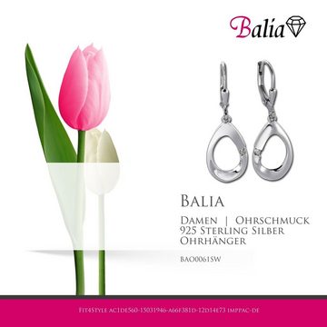 Balia Paar Ohrhänger Balia Damen Ohrringe poliert 925 Silber (Ohrhänger), Damen Ohrhänger Oval aus 925 Sterling Silber, Farbe: weiß, silber