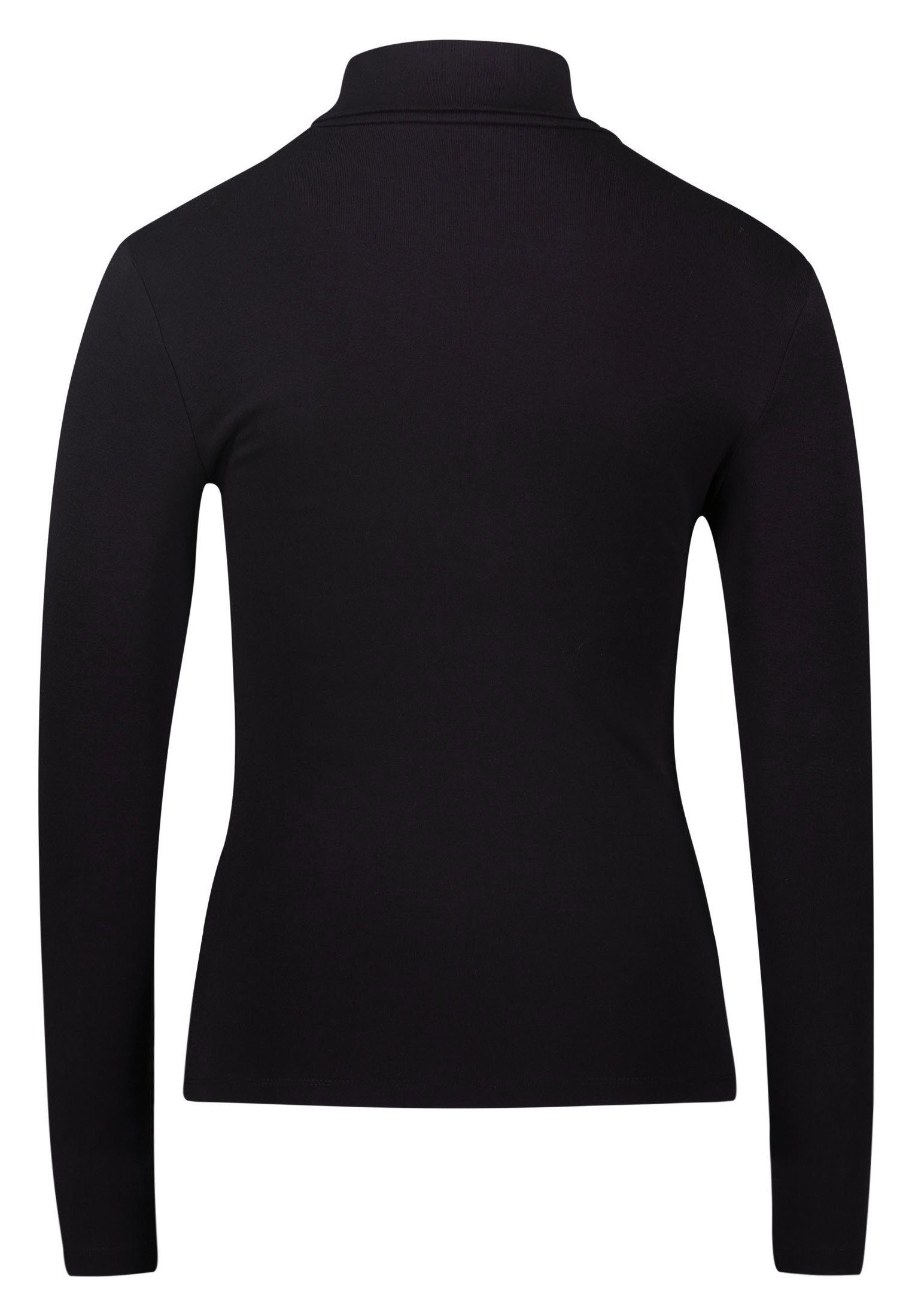 Zero T-Shirt langarm (1-tlg) Plain/ohne Black Details Beauty
