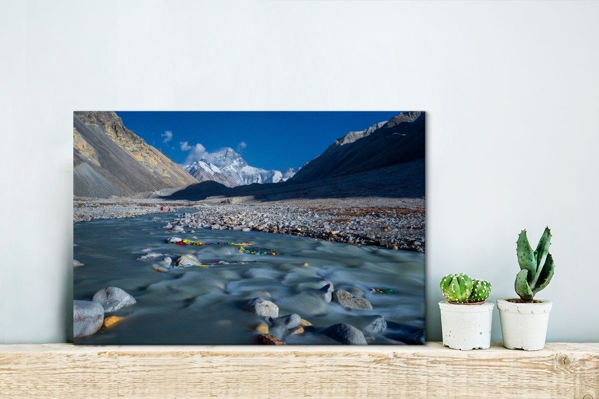 Bergen Mount in Tibet, Wanddeko, Aufhängefertig, den Wandbild St), Leinwandbilder, Everest Leinwandbild 30x20 Wasser cm zwischen (1 des OneMillionCanvasses®
