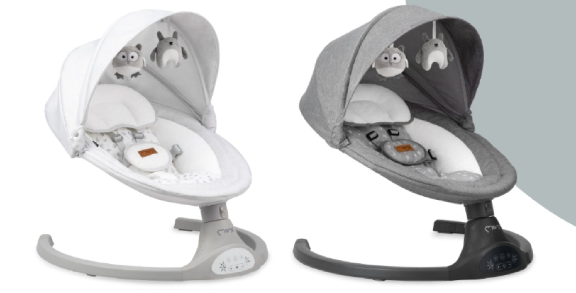LeNoSa Babyschaukel elektrische Babywippe Melange • Wiege mit Fernbedienung  & Bluetooth, mit Sound