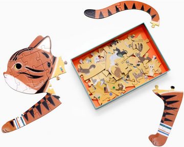 Laurence King Konturenpuzzle Katzen von A bis Z, 50 Puzzleteile