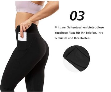 Yvette Sporthose Hohe Taille, blickdicht, mit Seitentasche, Fitness Yoga Sporthose, Streetwear - S110199A