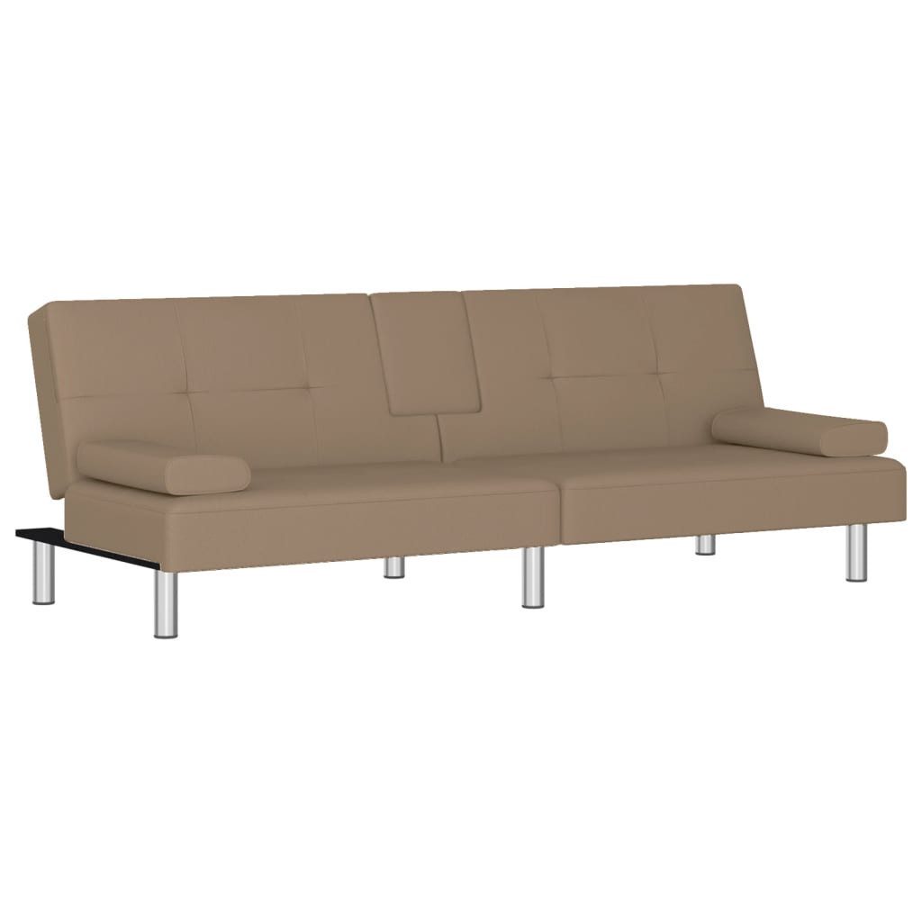 vidaXL Sofa Schlafsofa mit Getränkehaltern Cappuccino günstig online kaufen