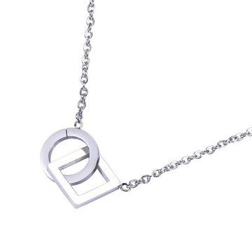 Morella Kette mit Anhänger Halskette Damenkette (1-tlg), Silberne Kette mit Kreis und Dreieck, im Samtbeutel