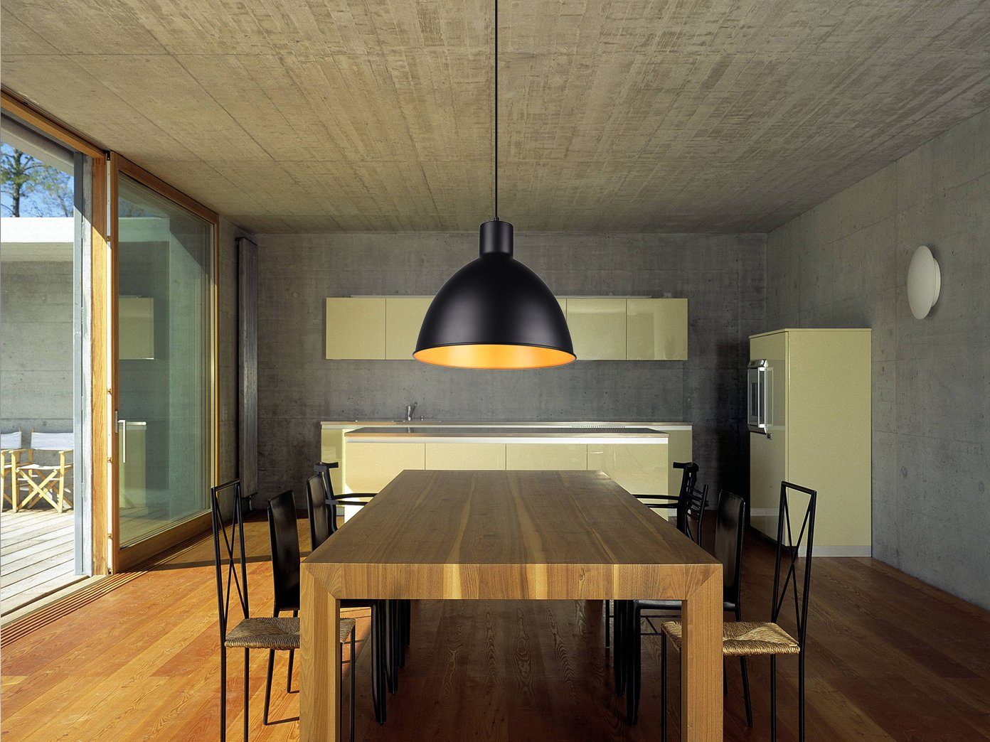 Design Pendel Leuchte Ess Zimmer Tisch Decken Hänge Beleuchtung Gold Schwarz E27 