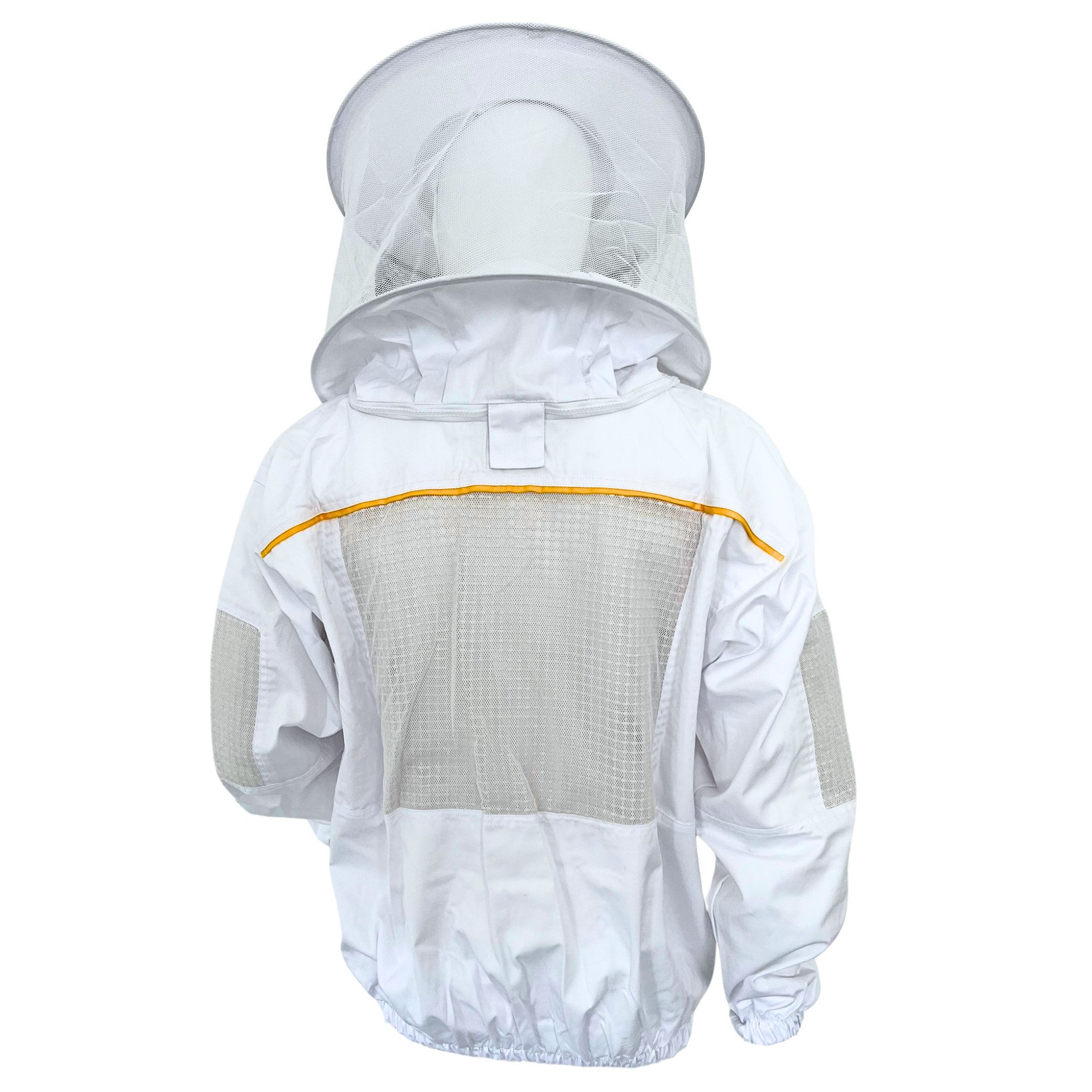 BIENEN SCHMIDT Arbeitsjacke Imkerschutzjacke LOW-AIR mit integriertem Schleier & Reißverschluss Schutzjacke Schutzkleidung Schutzjacke MESH weiß
