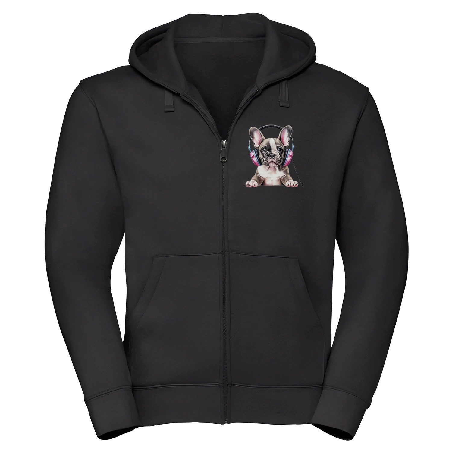 Bullyfriend Kapuzensweatshirt Bullyfriend Zipper Hoodie mit Französische Bulldogge Frontprint Mit Kapuze, Print