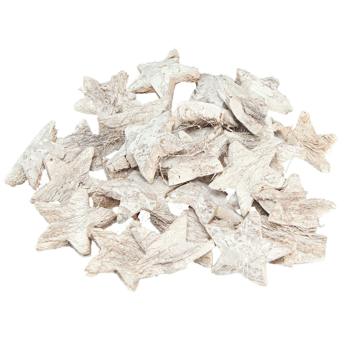 Florists Products Weihnachtsmann Kokos Stern Deko Weiß gewaschen Cocossterne 5cm 30 St -, 30 Stück