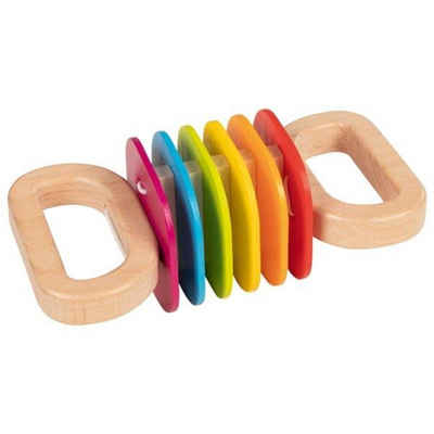 goki Greifspielzeug Klapper-Regenbogen, 15,5 x 8 x 5,5 cm, Holzspielzeug, Babyspielzeug