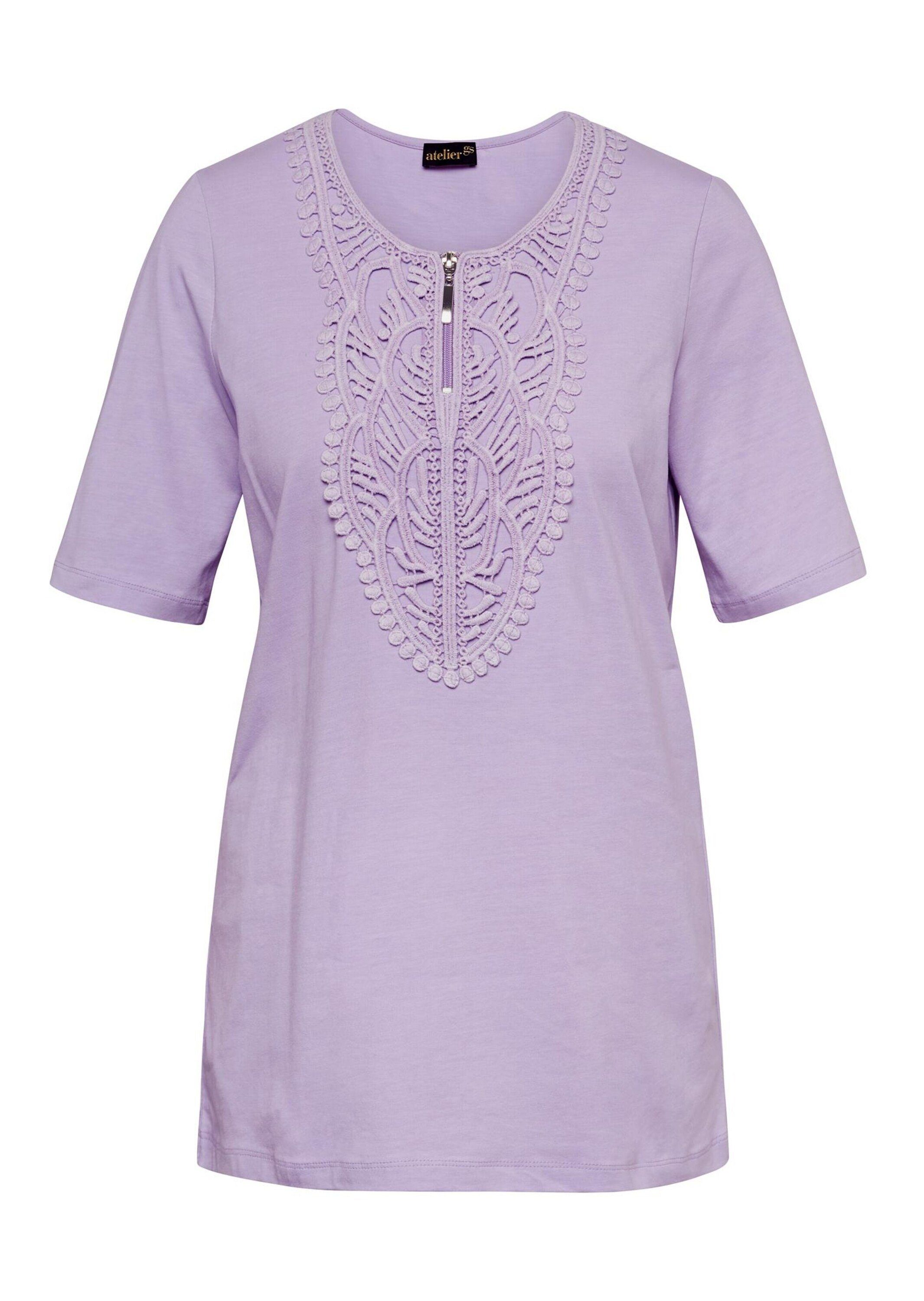 T-Shirt Elegantes Jerseyshirt mit Rundhals