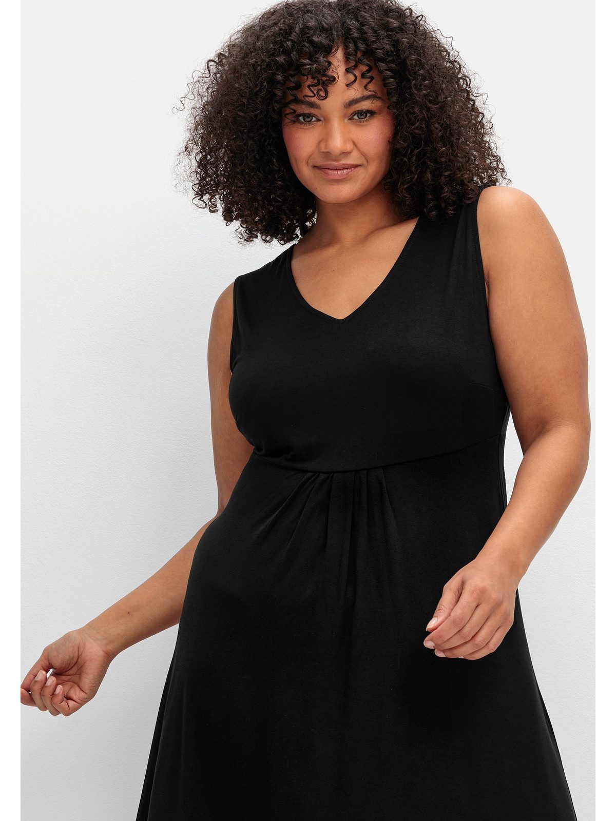 Sheego Jerseykleid Große Größen mit Raffung vorn