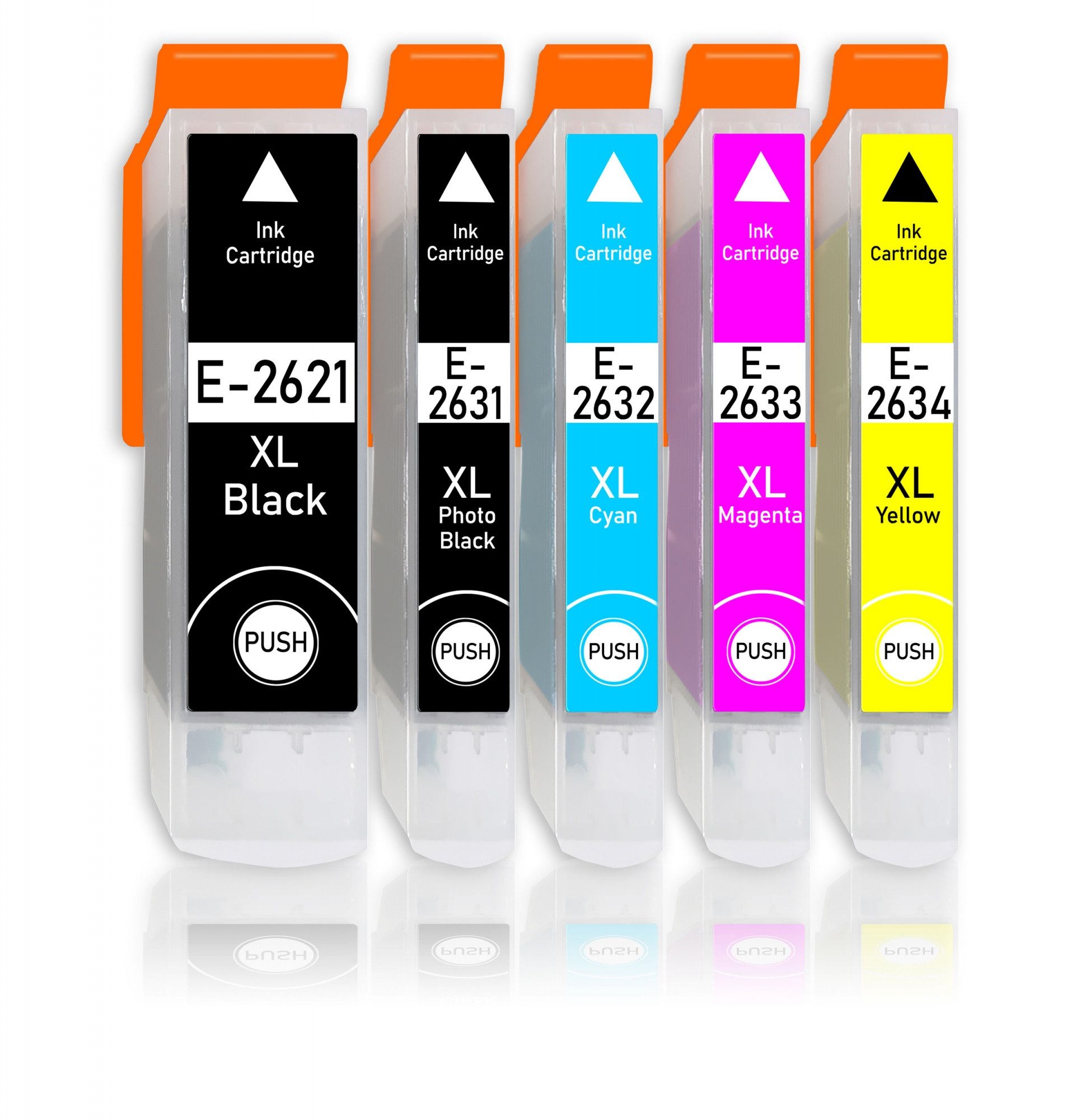Druckerparadies 5er Pack Druckerpatronen 26 26XL kompatibel mit Epson XP-600 Tintenpatrone (5-tlg)