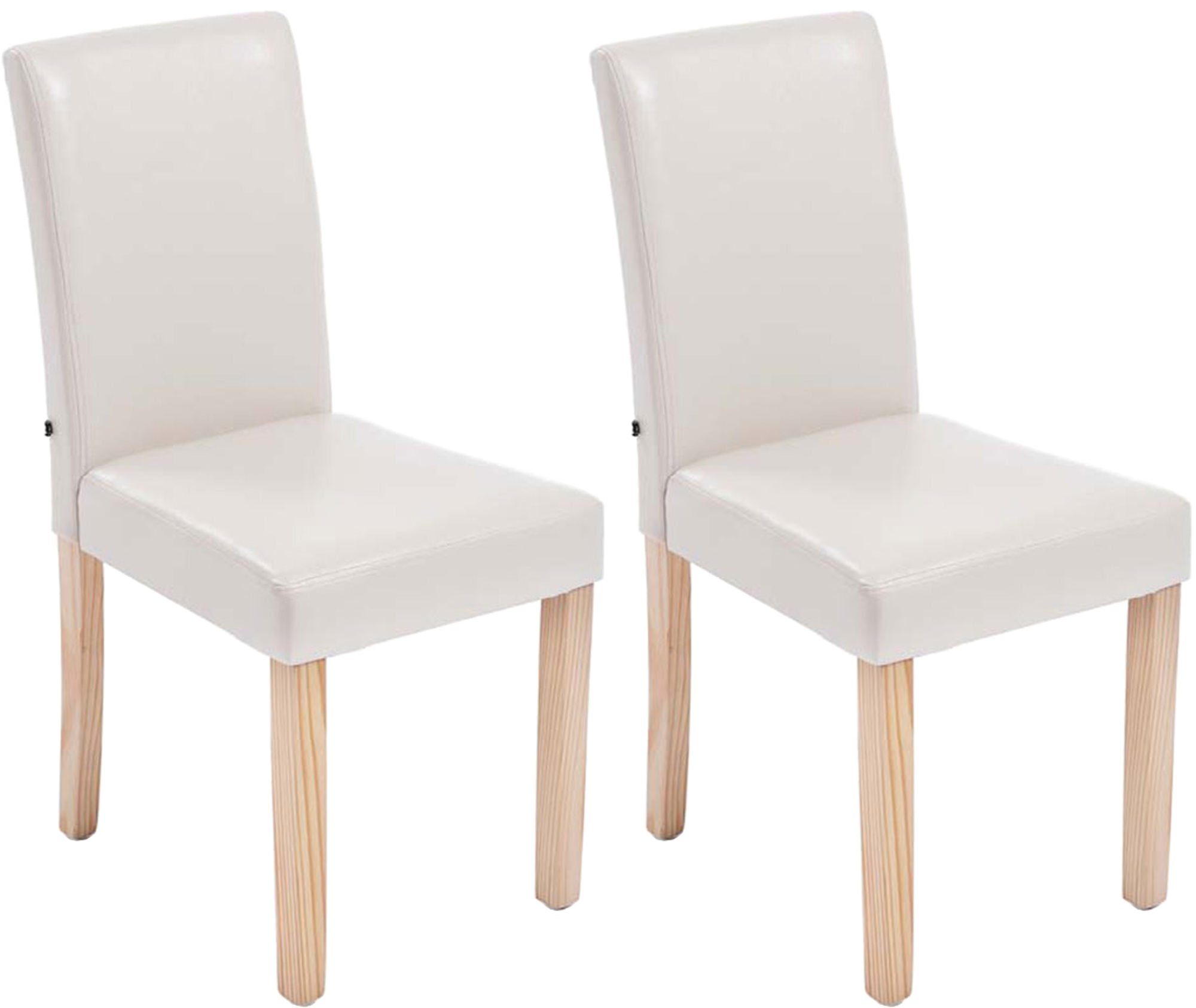 CLP Esszimmerstuhl Ina Kunstleder (2er Set), Holz, ohne Armlehnen