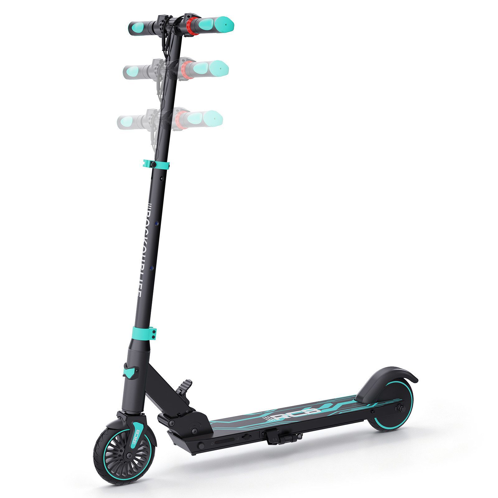 RCB Elektro-Kinderroller R15 für Kinder und Jugendliche, max. 20 km/h, faltbarer Elektroroller