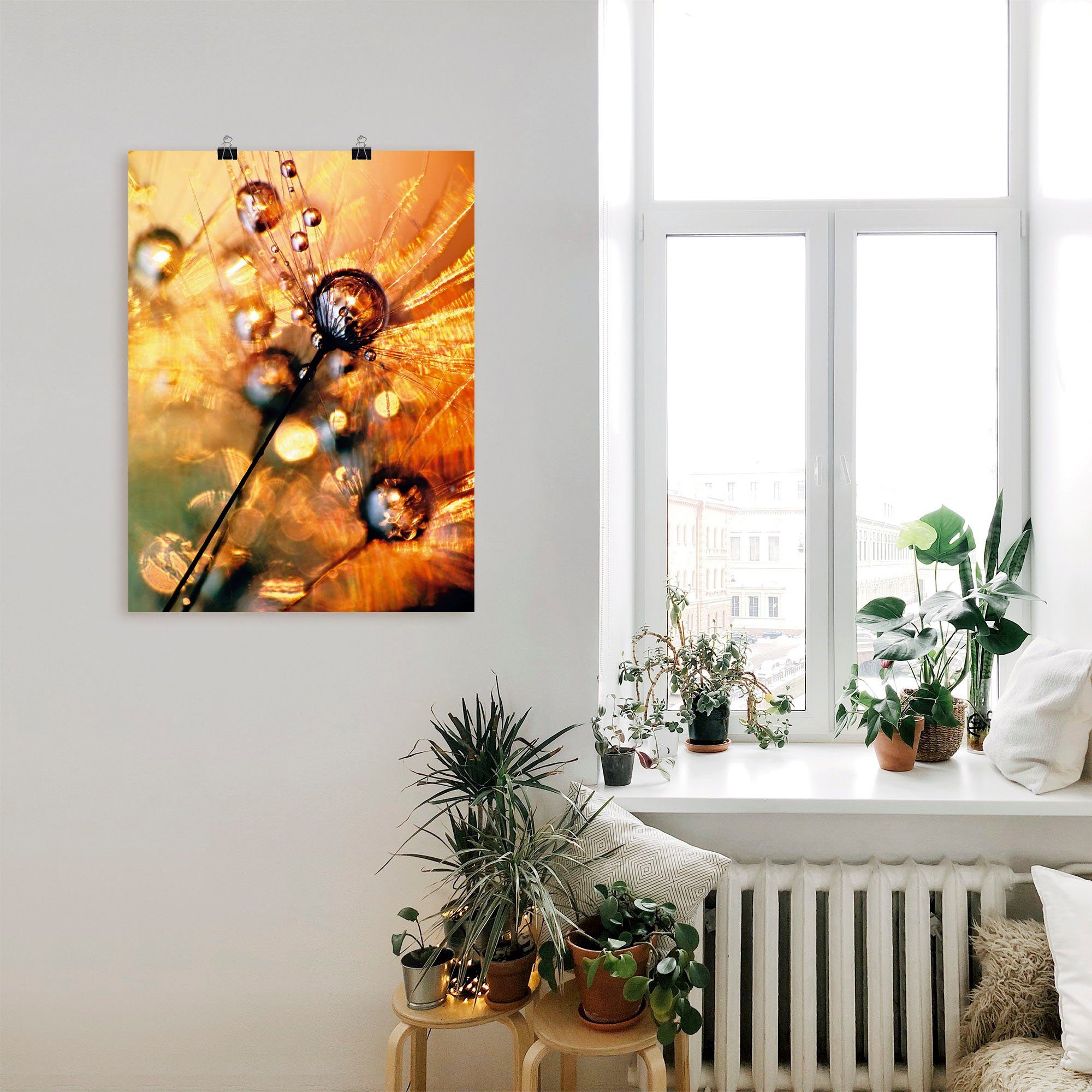 Größen Pusteblume Wandbild in versch. Wandaufkleber Energy, als St), Leinwandbild, oder Artland Alubild, Poster (1 Blumen