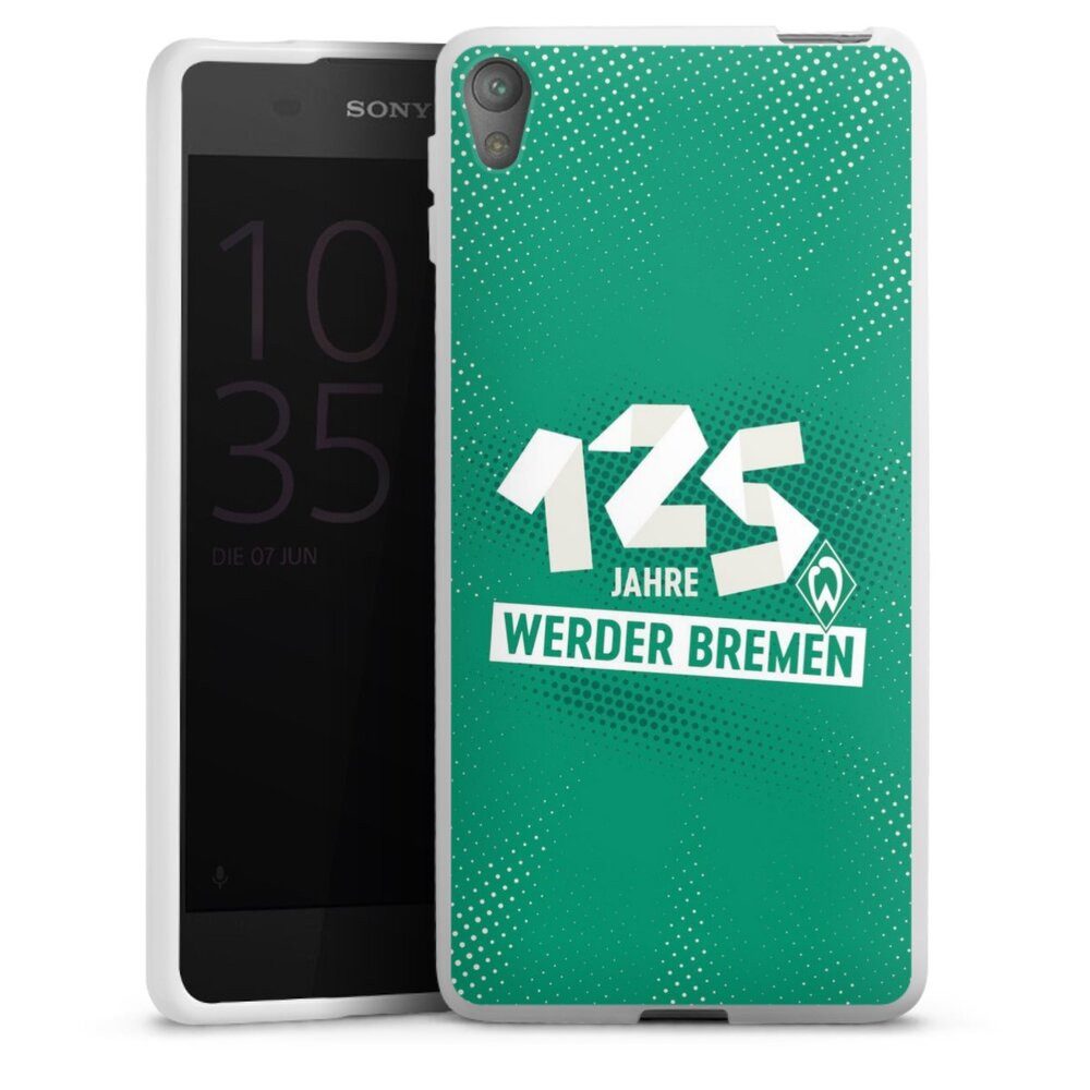 DeinDesign Handyhülle 125 Jahre Werder Bremen Offizielles Lizenzprodukt, Sony Xperia E5 Silikon Hülle Bumper Case Handy Schutzhülle