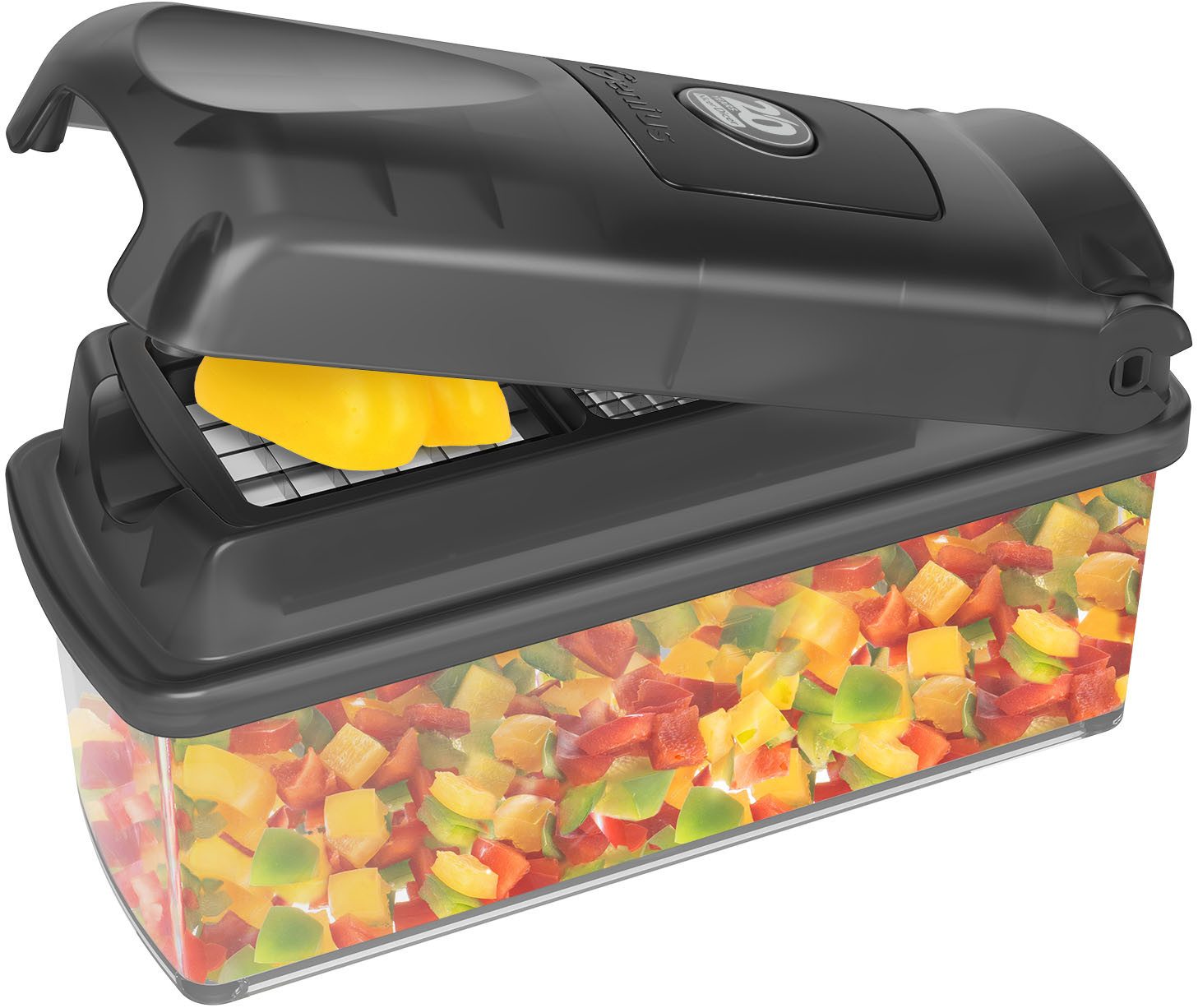Genius Gemüseschneider Nicer Dicer Plus Jubiläums-Edition, Set 13-tlg., Zerkleiner mit XXL- Messereinsätze