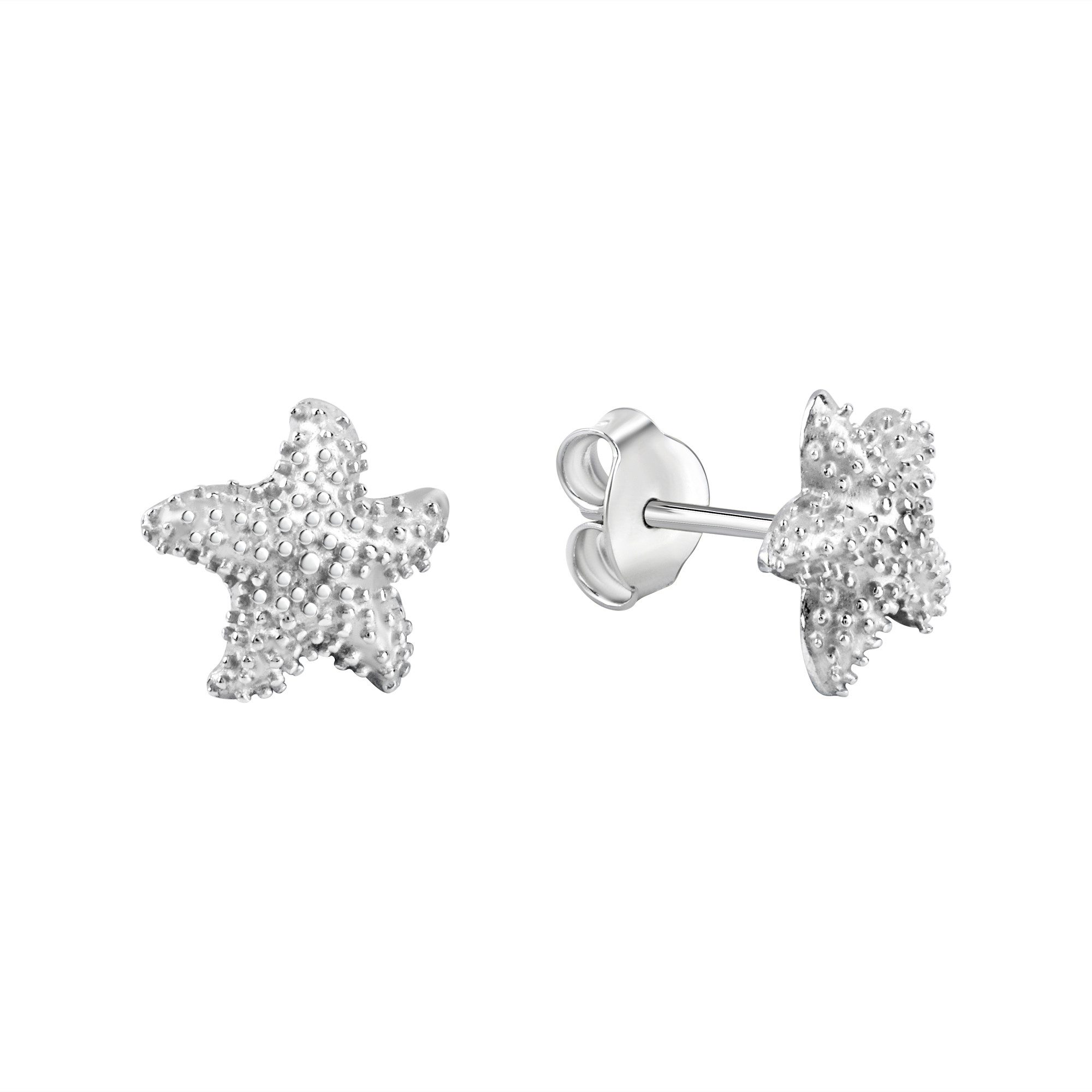 Paar Ohrstecker 925/- Sterling Silber rhodiniert Seestern