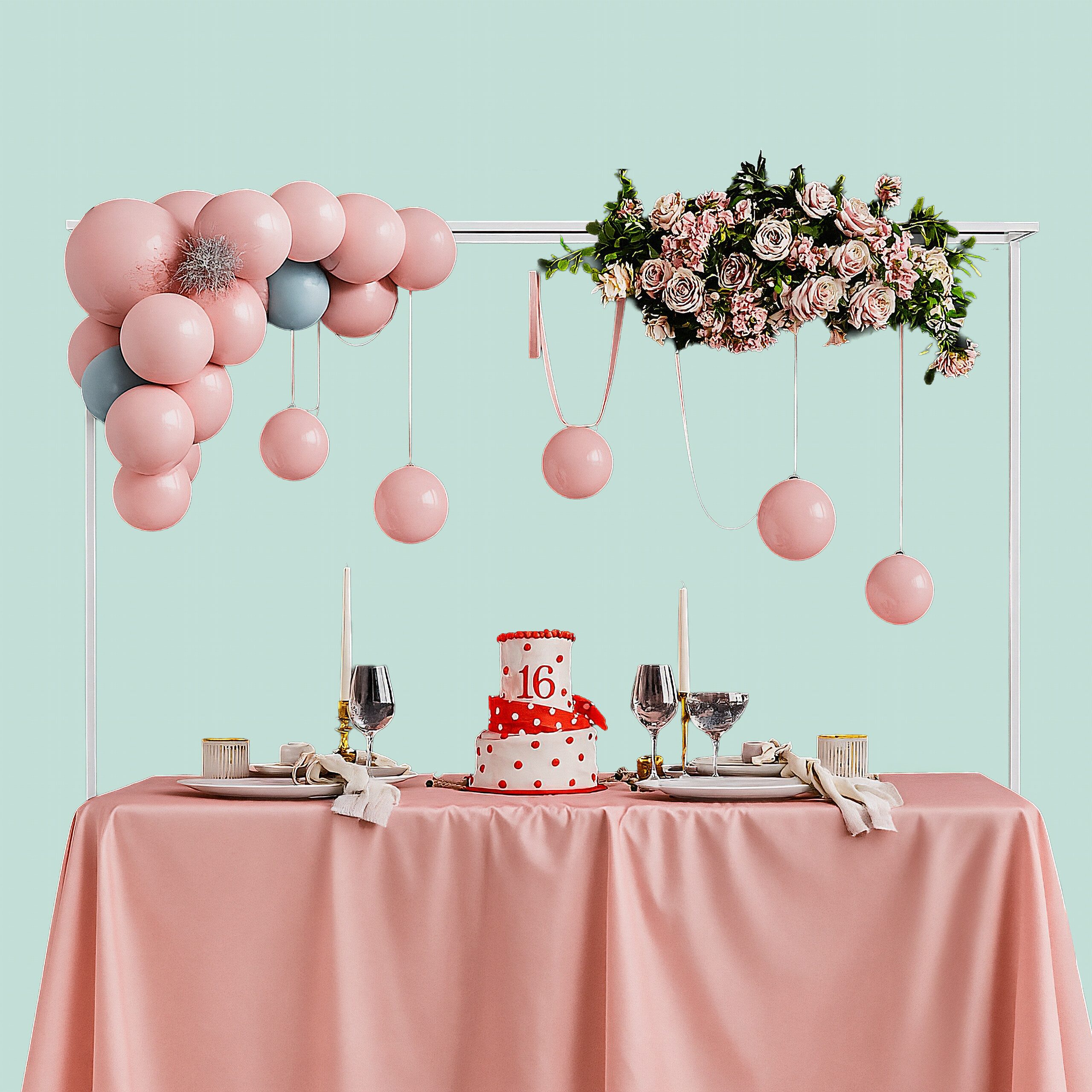 relaxdays Dekoobjekt Ausziehbarer Tischbogen mit 2 Stangen, weiß