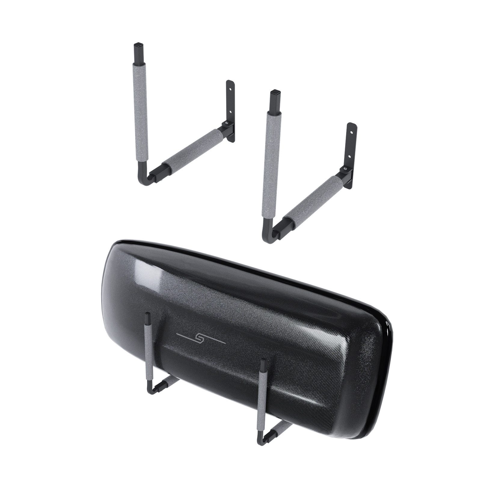 QLS Dachbox-Halterung BOX1, (Set, 2 Wandhalterungen, Montagesatz, für Dachkoffer Gartengeräte Skibox Sportgeräte Surfbrett iSUP)