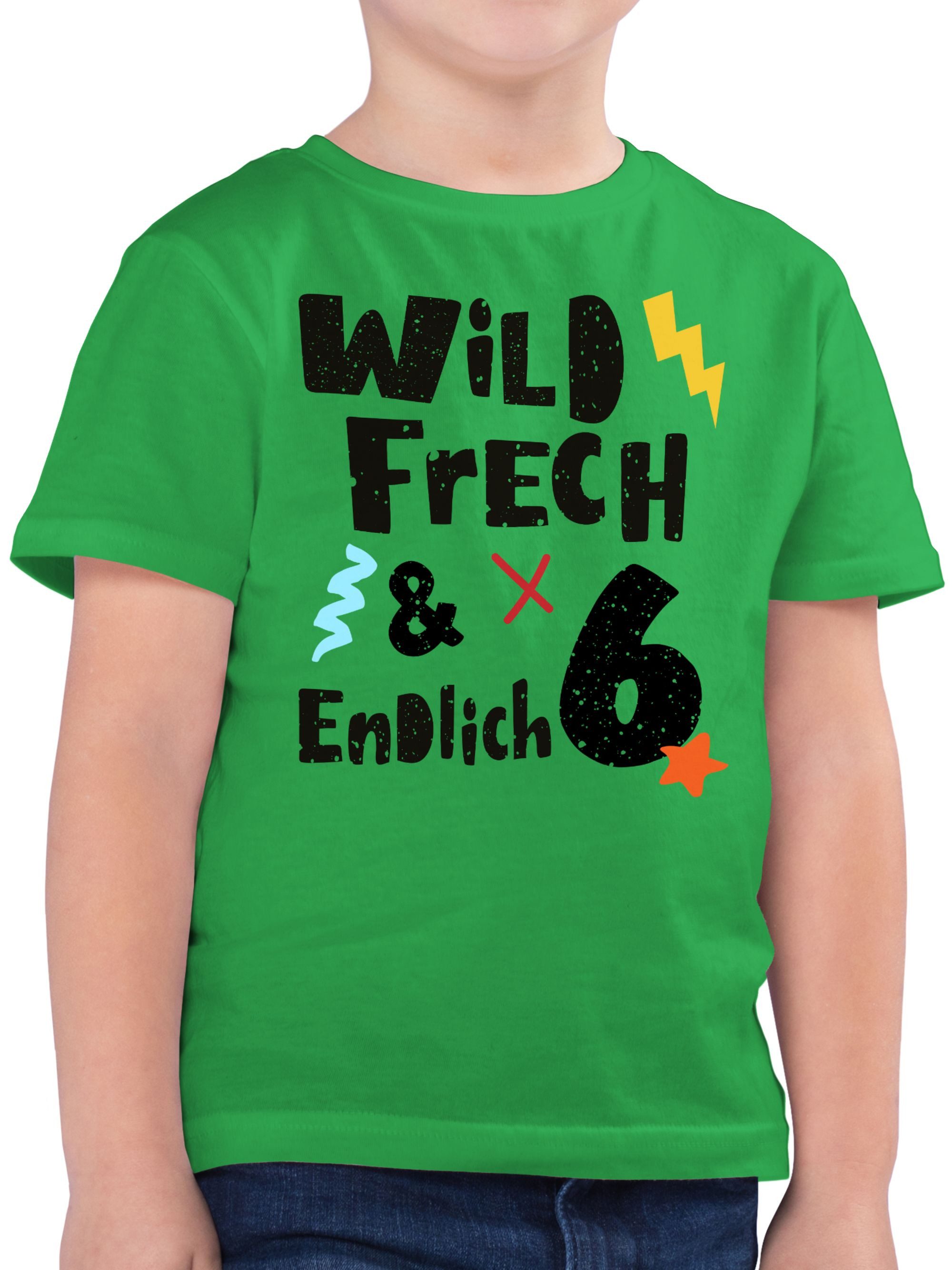 T-Shirt Wild frech und endlich 6 - Wunderbar sechs Jahre