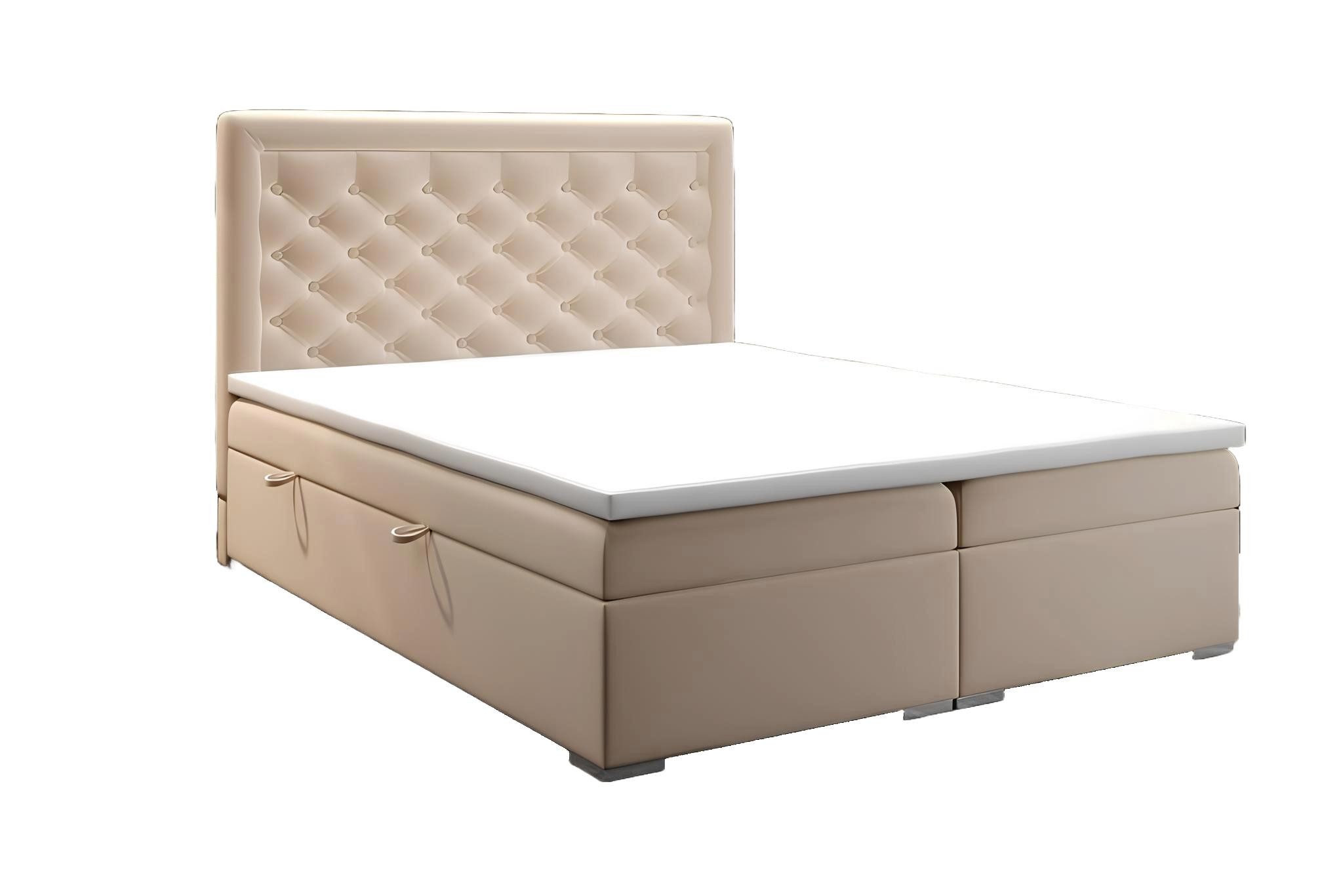 JVmoebel Boxspringbett Chesterfield Boxspringbett mit Bettkasten und luxuriöser Polsterung (Boxspringbett 4062292146787), Made in Europa
