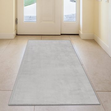 Teppich Moderner Teppich hoch und weich in schönem hellgrau, TeppichHome24, rechteckig