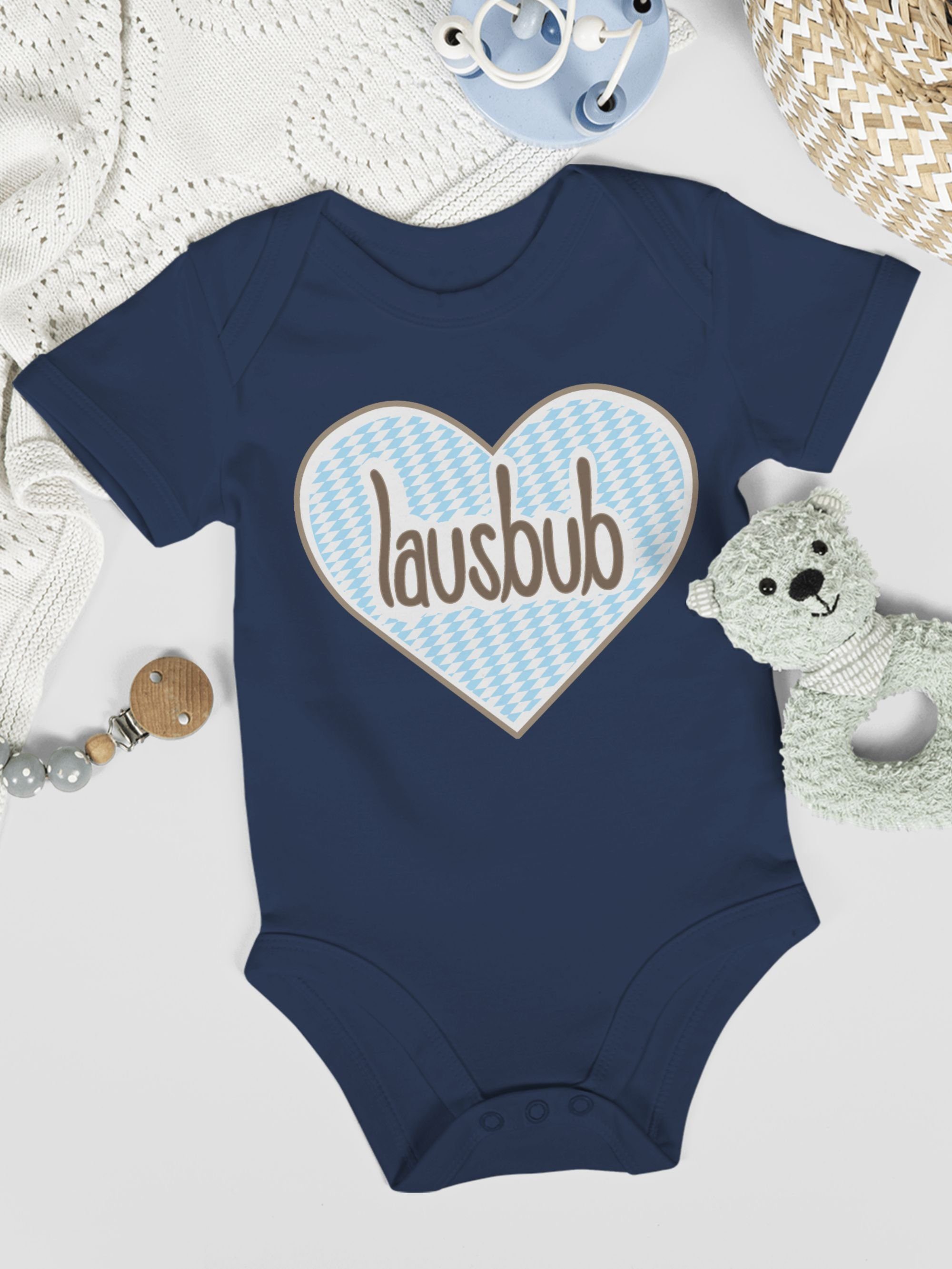 Mode Oktoberfest 1 Navy Outfit für Shirtbody Blau Baby Lausbub Shirtracer