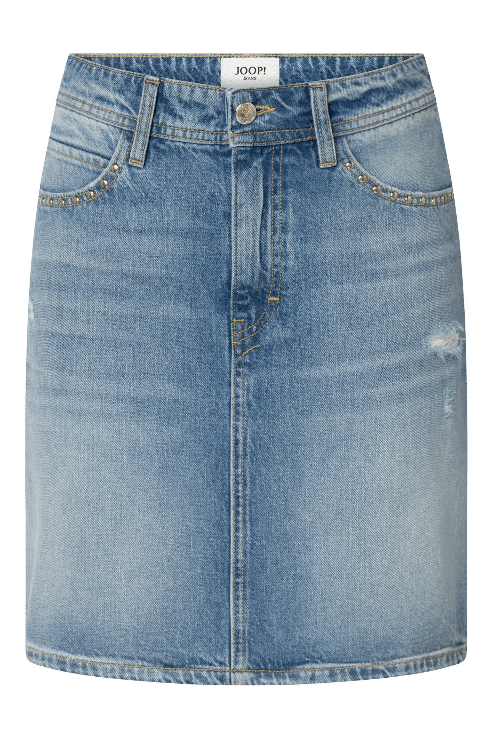 Joop Jeans Jeansrock Rosalie mit Destroyed-Effekten, Nieten