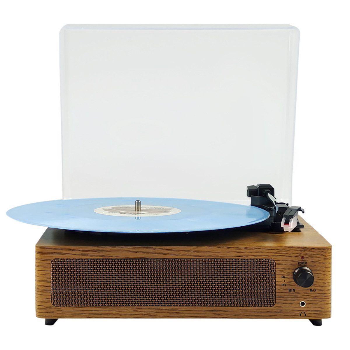 Lisabonde Schallplattenspieler Retro Holz, Bluetooth 5.4 & Lautsprecher Plattenspieler (Riemenantrieb, Bluetooth, Integrierte Stereo-Lautsprecher, Auto-Stop-Funktion, Retro-Holzdesign)