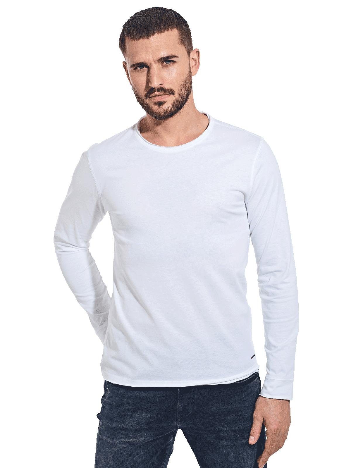 emilio adani Langarmshirt emilio adani Herren Langarmshirt "My Favorite", Reinweiss