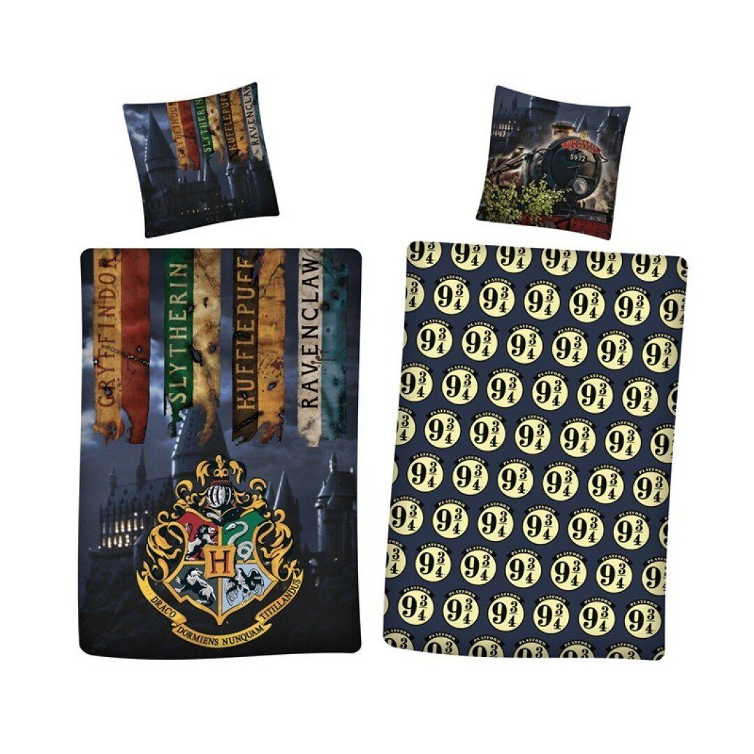 Harry Potter Kinderbettwäsche Harry Potter Hogwarts Bettwäsche, Mikrofaser, Deckenbezug 135-140x200 - Kissenbezug 63x63 cm