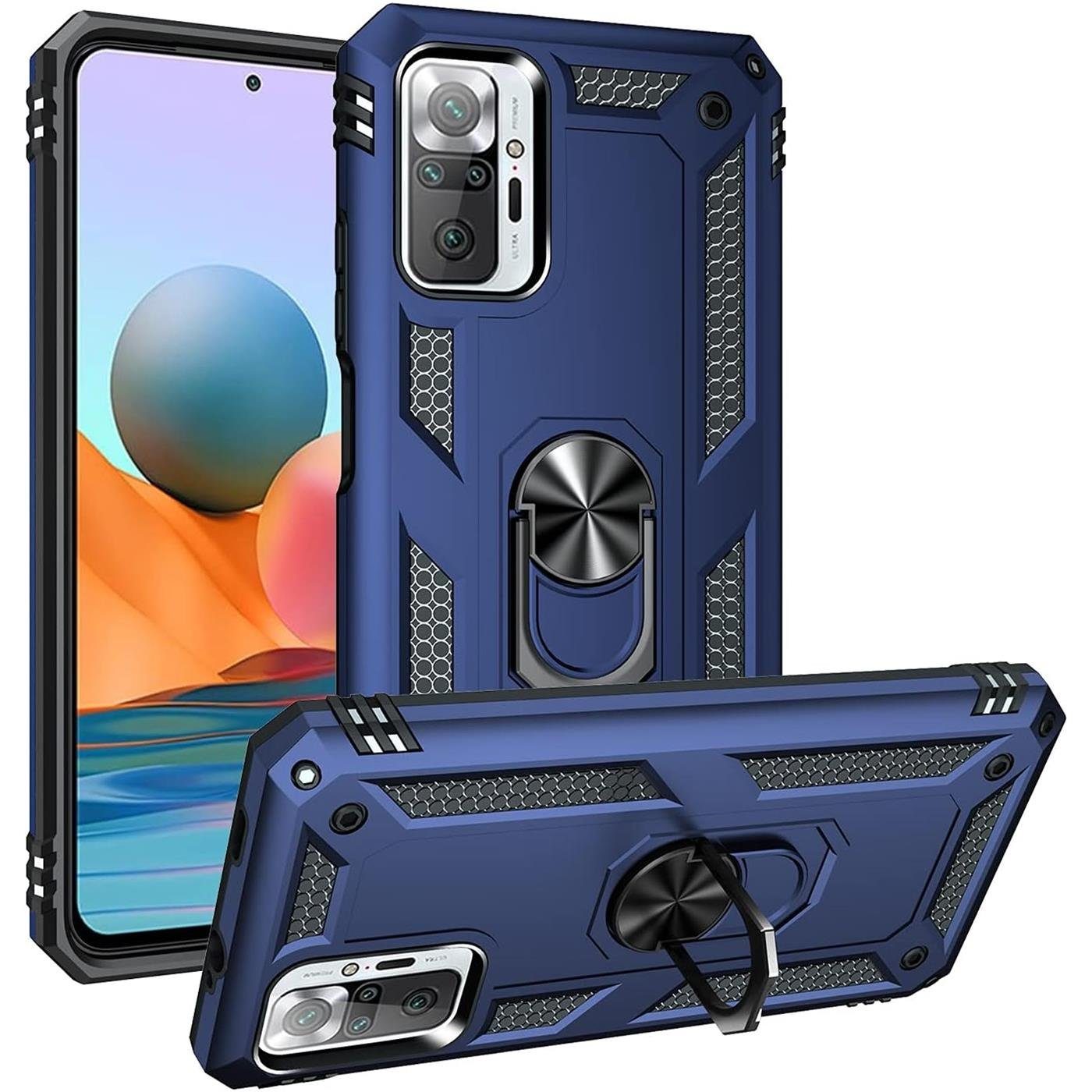 CoolGadget Handyhülle Armor Shield Case für Xiaomi Redmi Note 10 Pro 6,67 Zoll, Outdoor Cover Magnet Ringhalterung Handy Hülle für Redmi Note 10 Pro