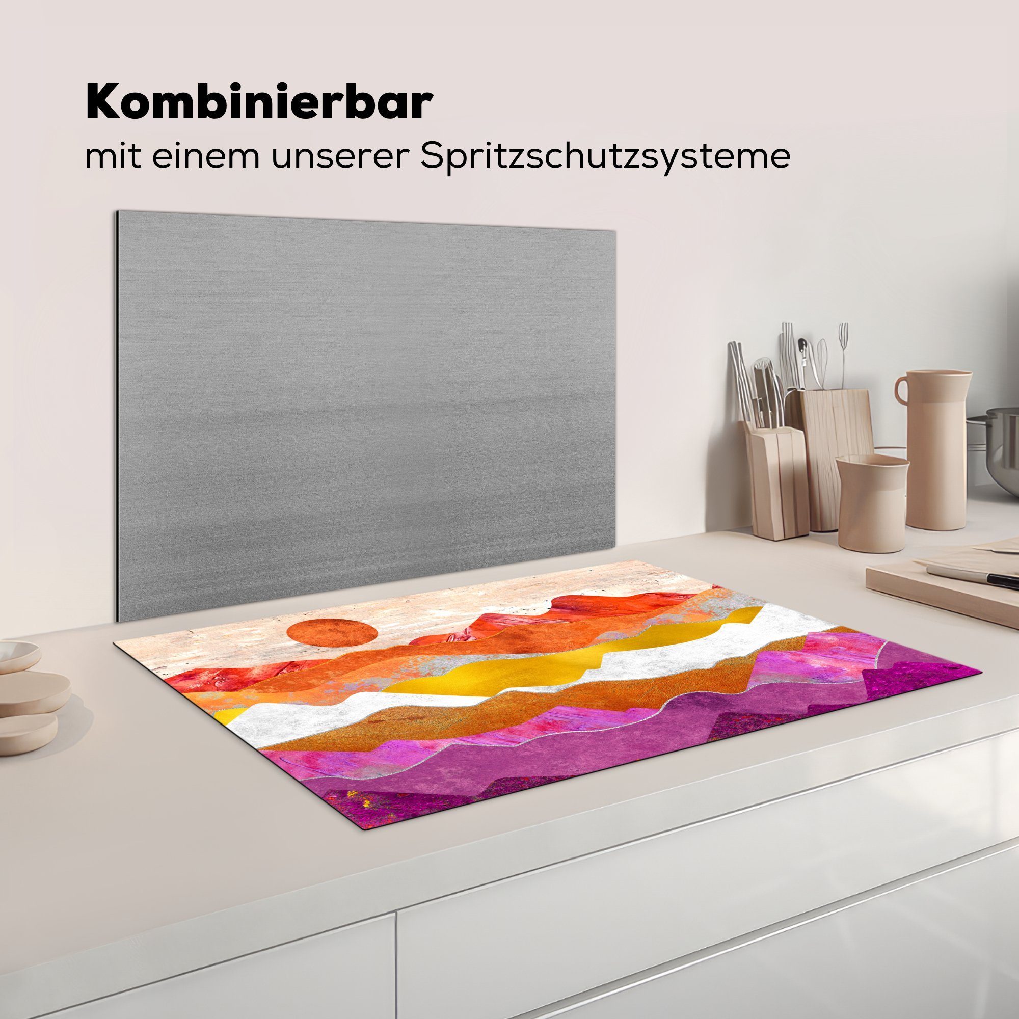 Ceranfeldabdeckung - Lesbisch für Herdblende-/Abdeckplatte cm, tlg), Vinyl, - Induktionskochfeld küche, Schutz 81x52 MuchoWow Stolz Marmor, die (1