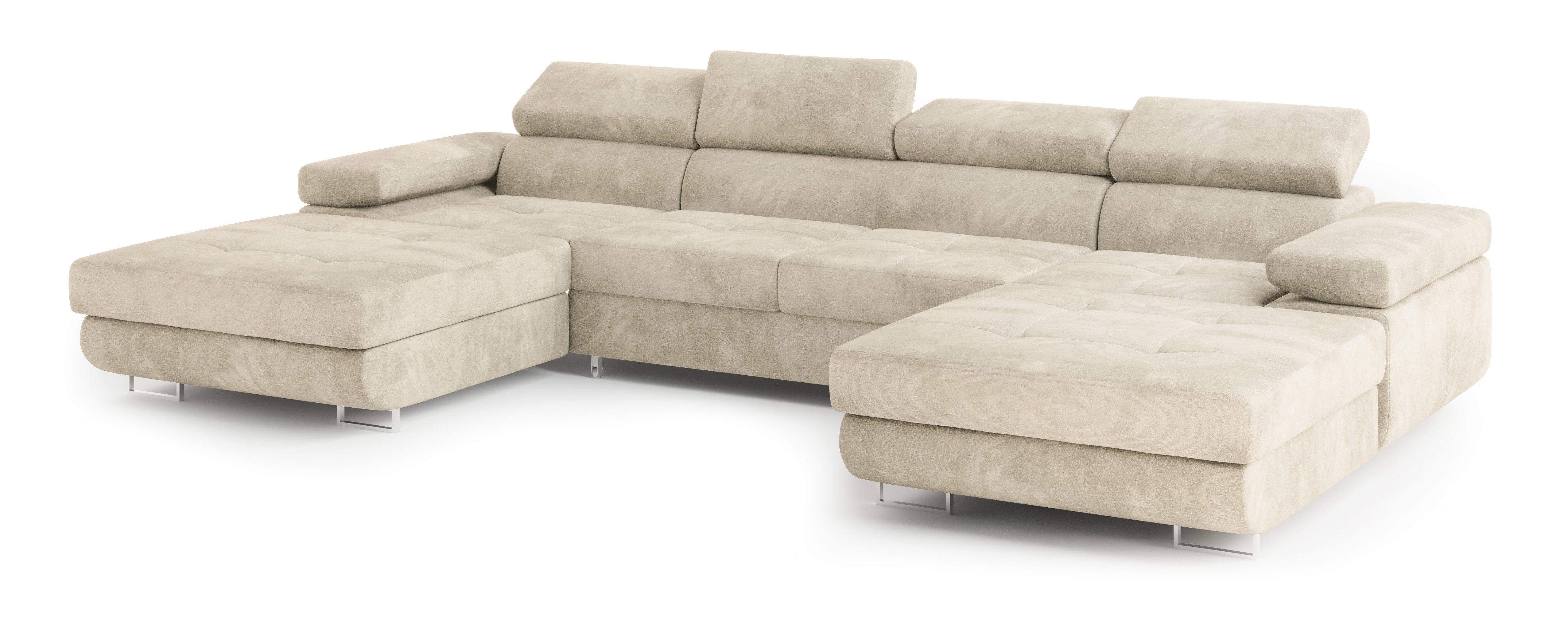 Masseno Ecksofa LYKKE mit Schlaffunktion U-Form, Sofa mit Bettkasten