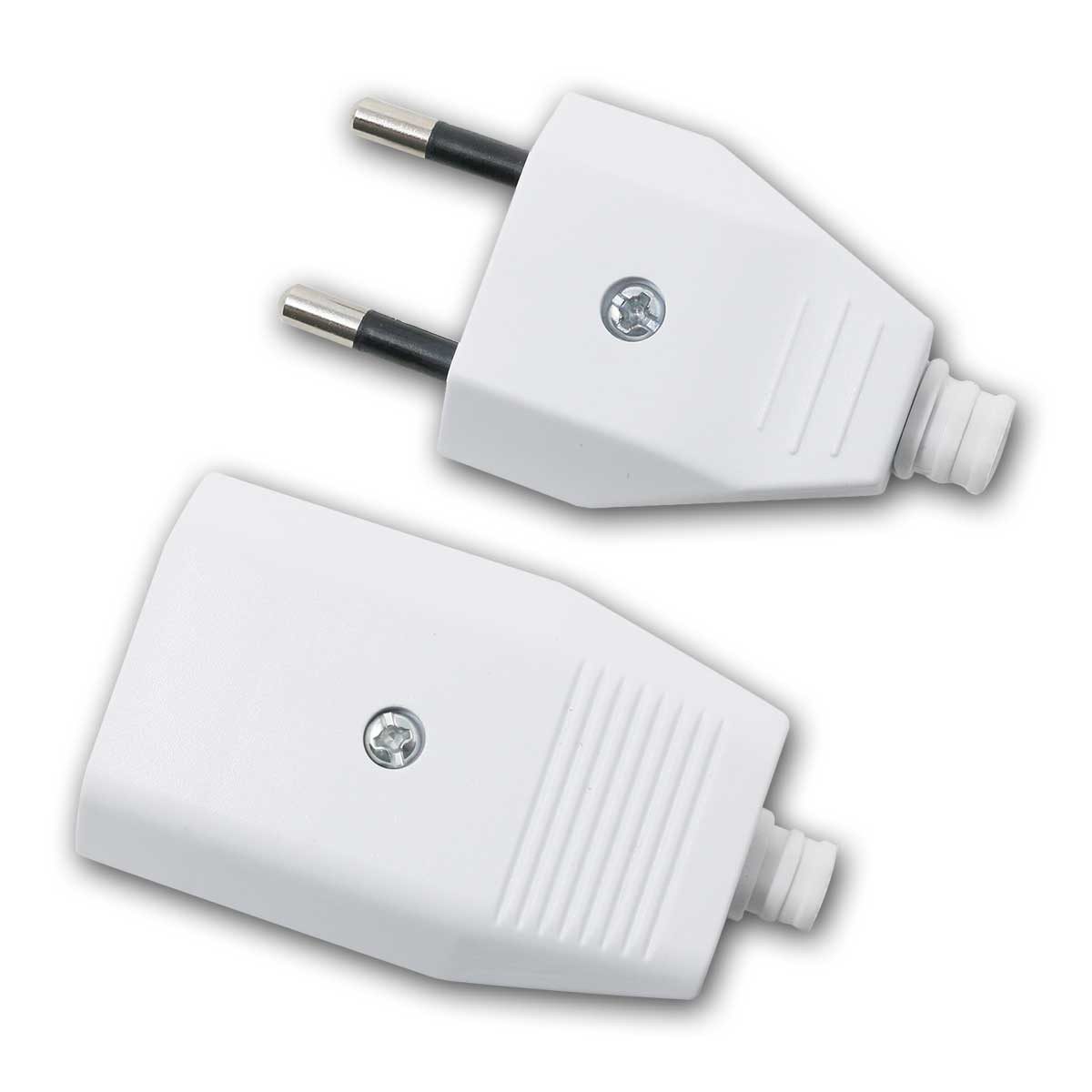 world-trading-net DIN-Stecker 3x Set Euro-Stecker & Kupplung, weiß, Schrauban