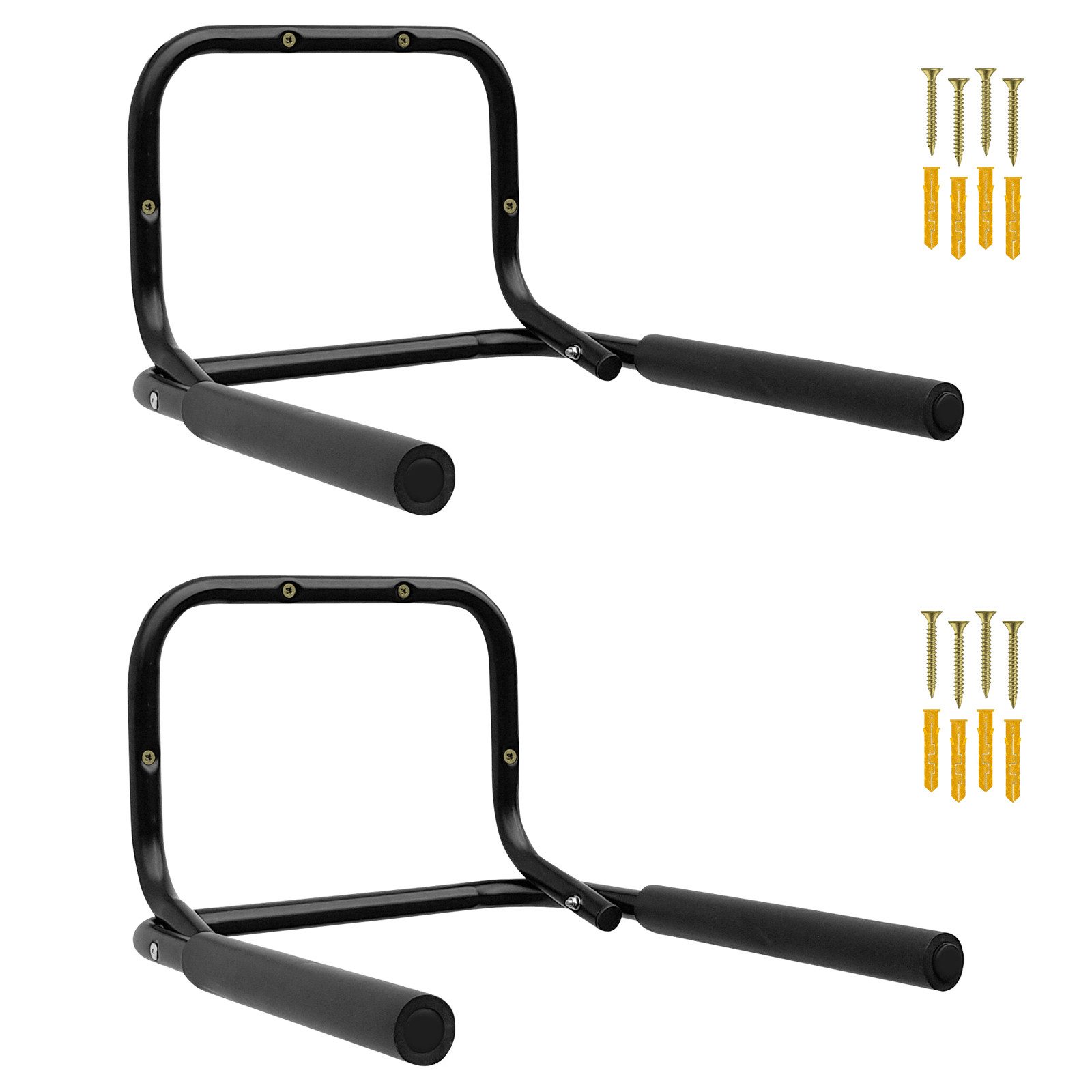 Wellgro Fahrradhalter 2x Wand Fahrradhalter - Stahl - Wandfahrradhalter - Fahrradständer