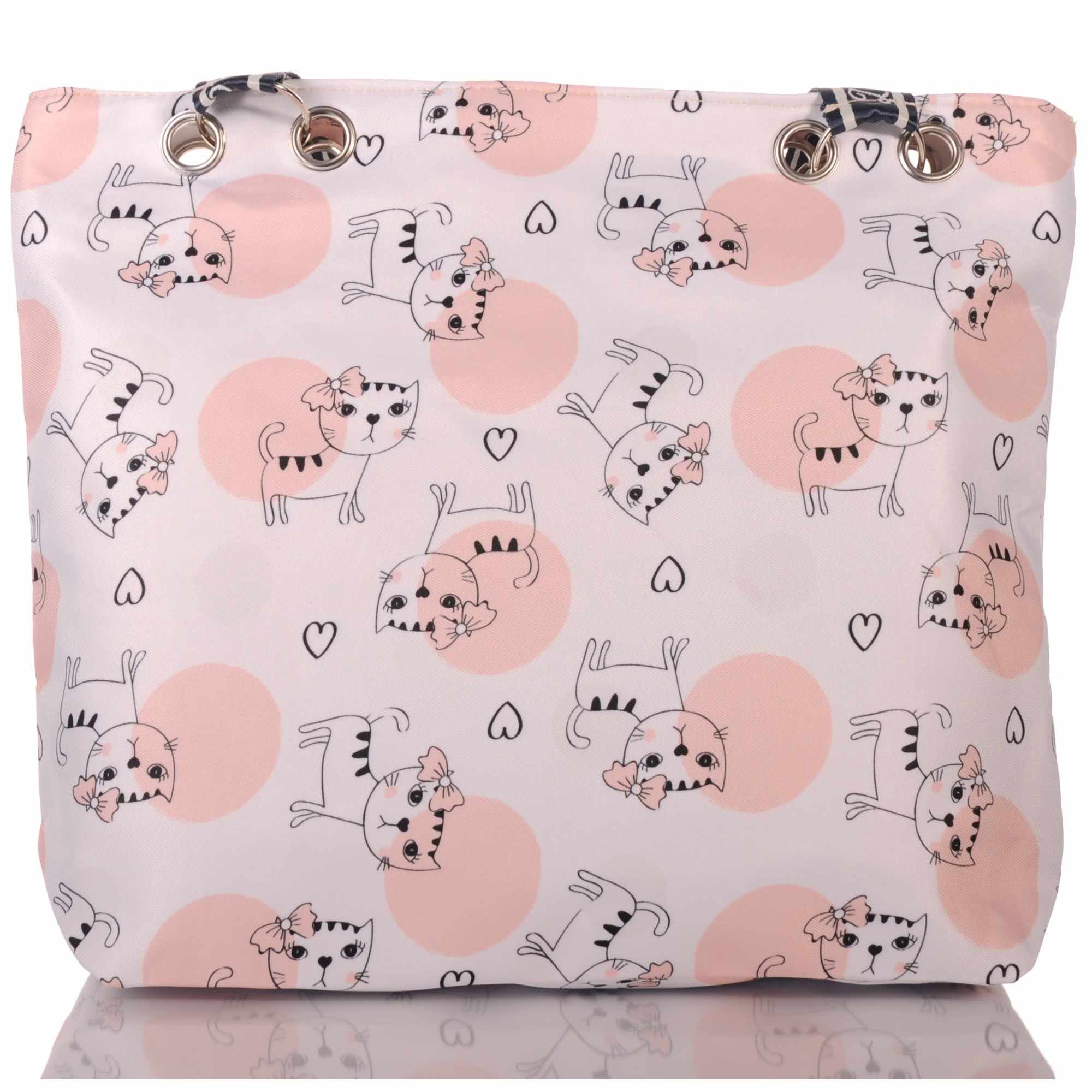 KMISSO Umhängetasche Strandtasche Katze mit Reißverschluss 30751 (1-tlg), im eleganten Look