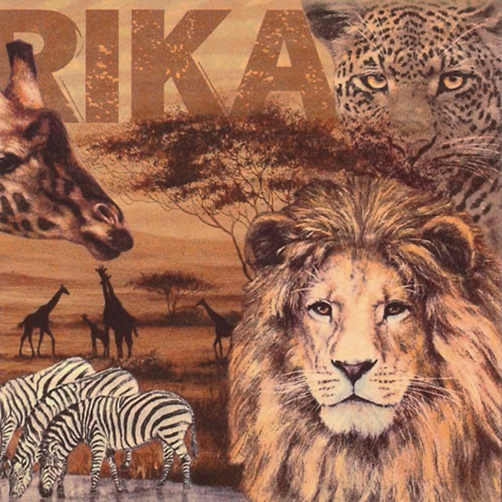 Linoows Papierserviette 20 Servietten Afrika, die Tiere Afrikas in der  Savanne, Motiv Afrika, die Tiere Afrikas in der Savanne