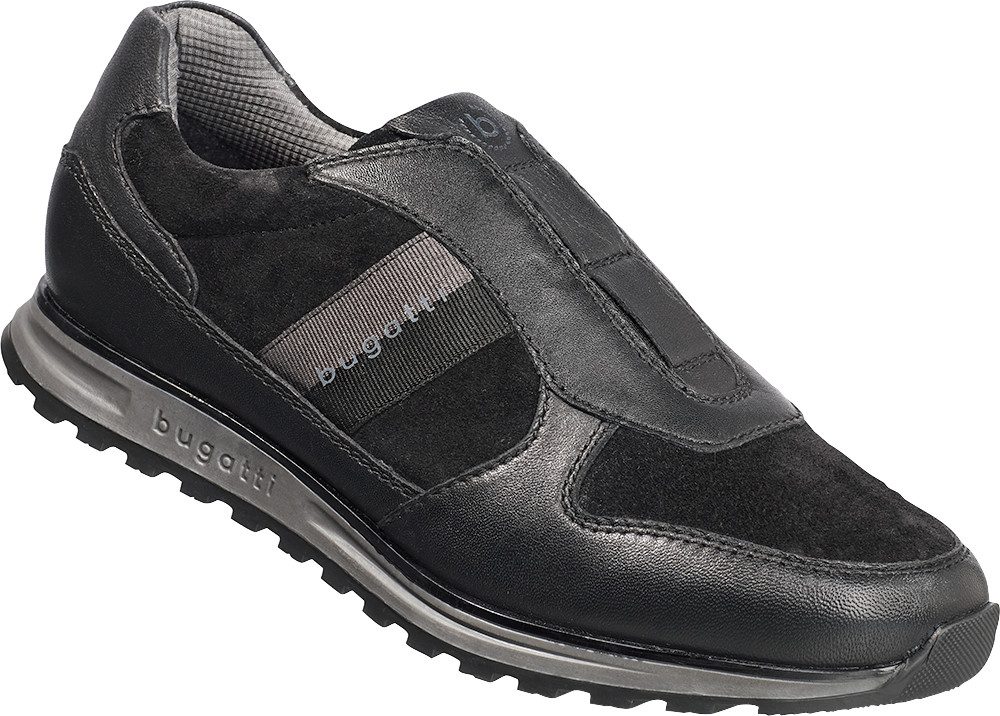 bugatti Slipper aus weichem Nappa- und Veloursleder