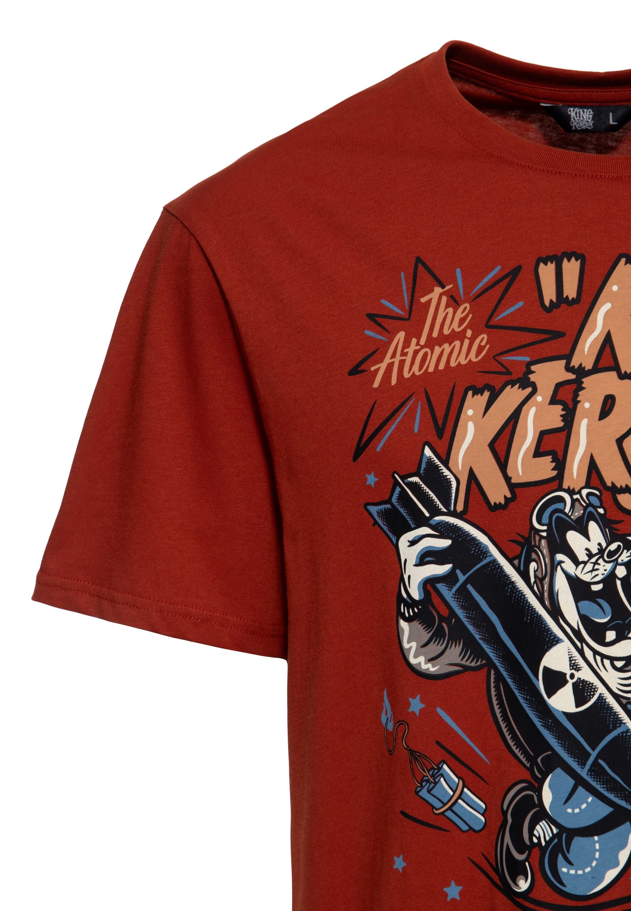 KingKerosin Print-Shirt The Atomic Attack! (1-tlg) mit Comic Artwork
