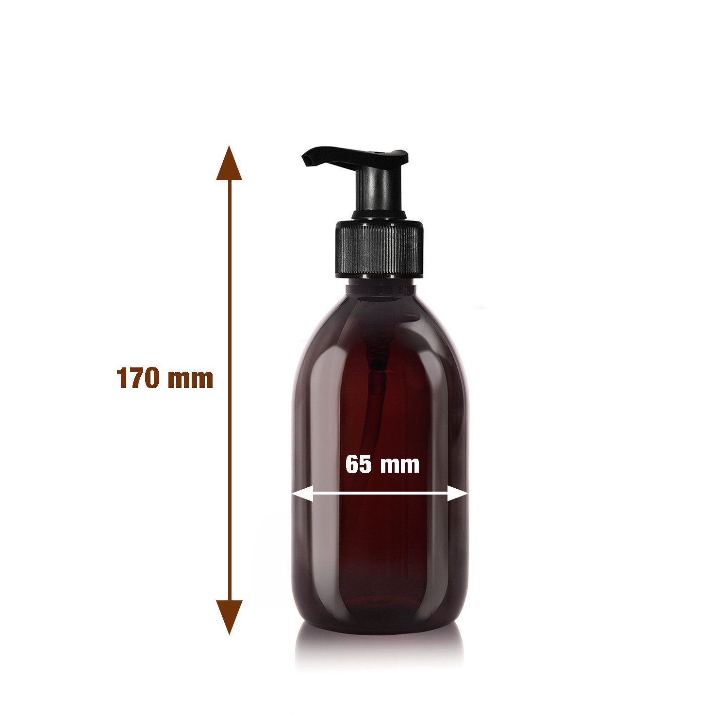 Oputec Seifenspender 3 x 300ml Seifenspender aus Kunststoff braun zum Befüllen – Bild 4 von 5