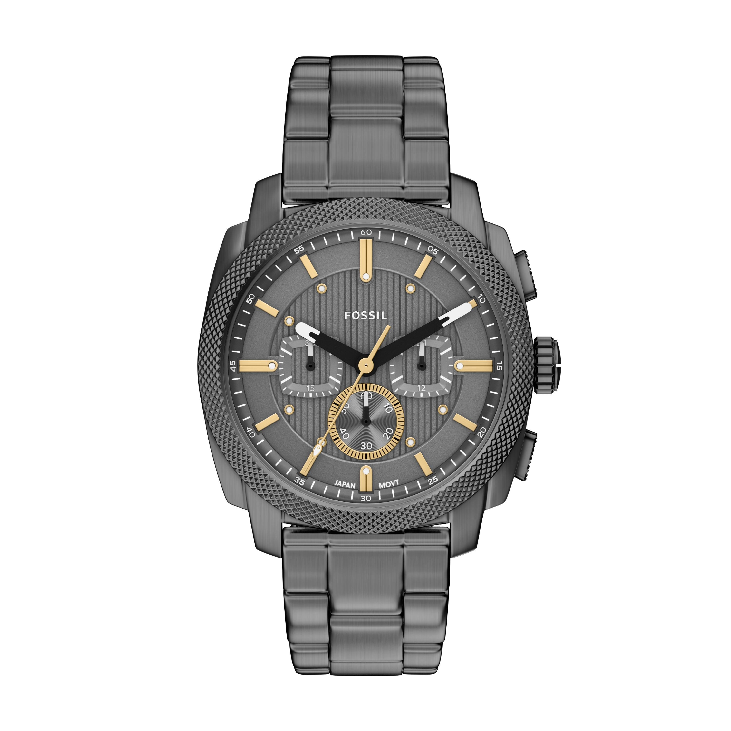Fossil Chronograph Machine FS6160, Quarzuhr, Armbanduhr, Herrenuhr, Edelstahlarmband, analog