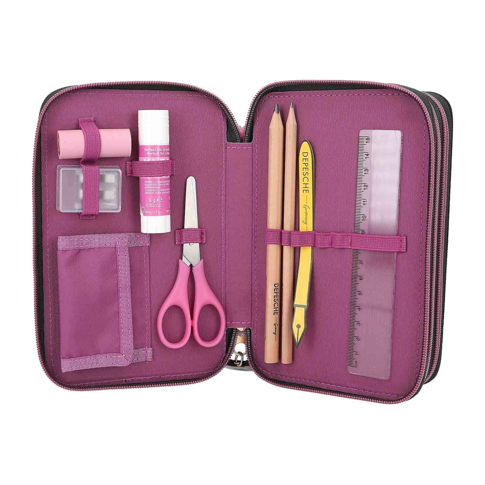 Depesche Federmäppchen TOPModel 3-Fach Federtasche 7,5 x 13 x 20 cm, (1-tlg)