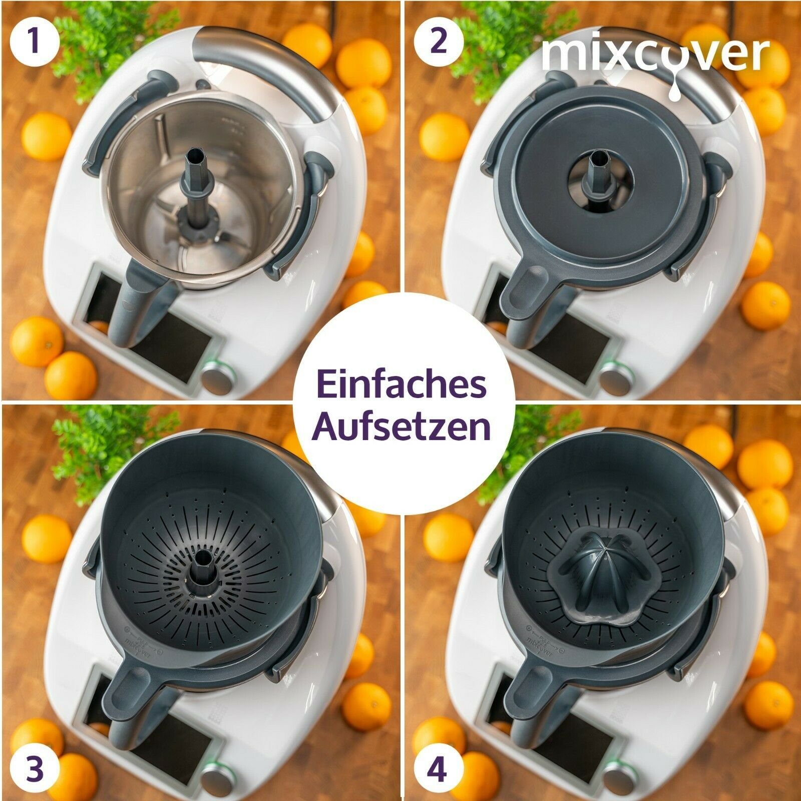 Mixcover Küchenmaschinen-Adapter mixcover verbesserte Saftpresse/Zitruspresse für Thermomix TM6 & TM5