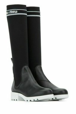 Miu Miu MIU MIU ICONIC SOCK RIBBED-KNIT OVER-THE-KNEE BOOTS STIEFEL SCHUHE SHO Stiefelette