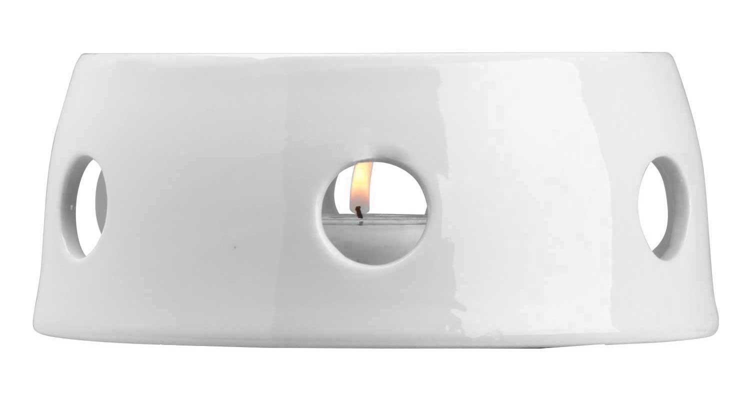 Stövchen EVE, Ø 14 cm, Weiß, Keramik, geeignet für Teekannen